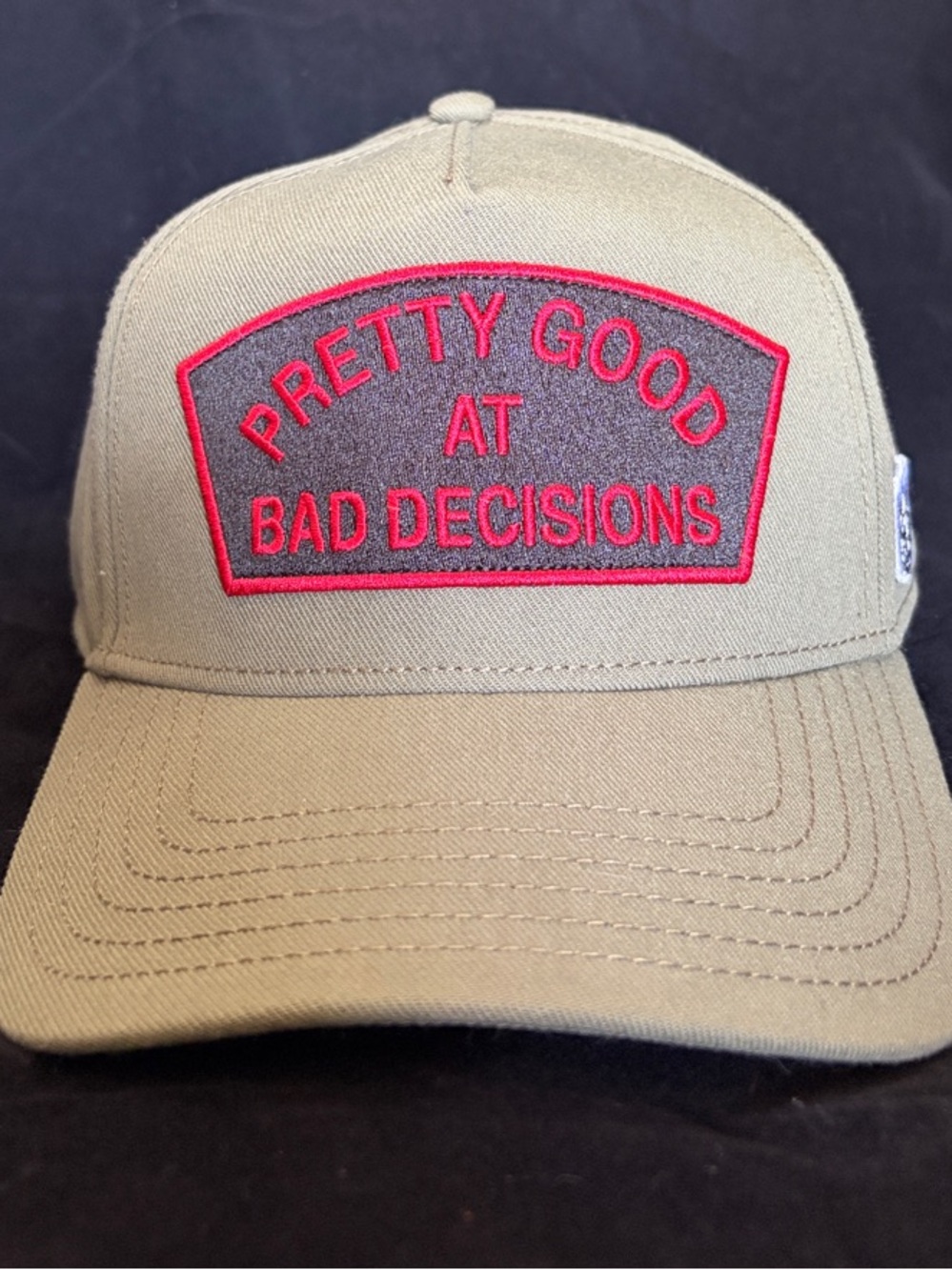 Olive Green Snapback Cap with Red Embroidered Patch
